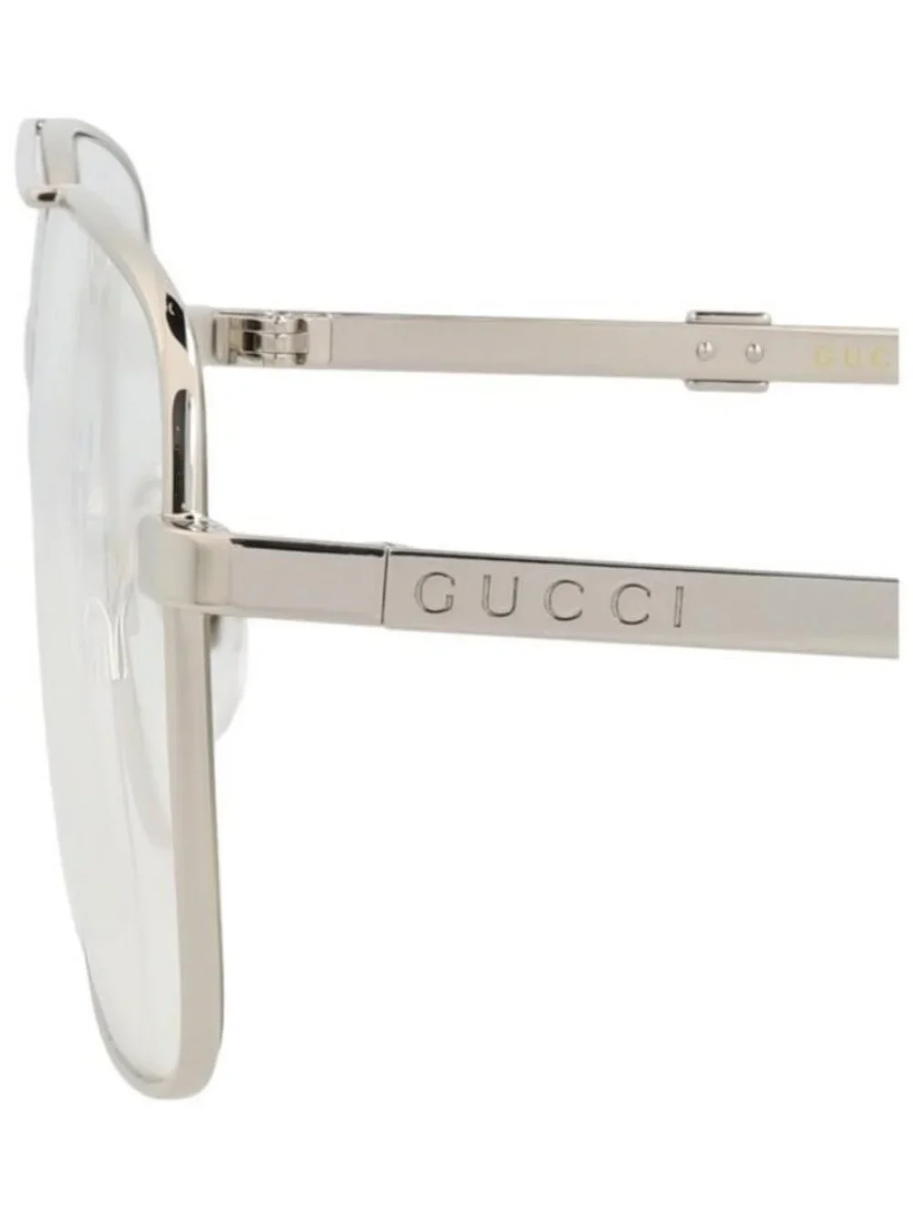 New Gucci Mens Aviator Silver Silver Transparent Fashion Designer Eyeglasses